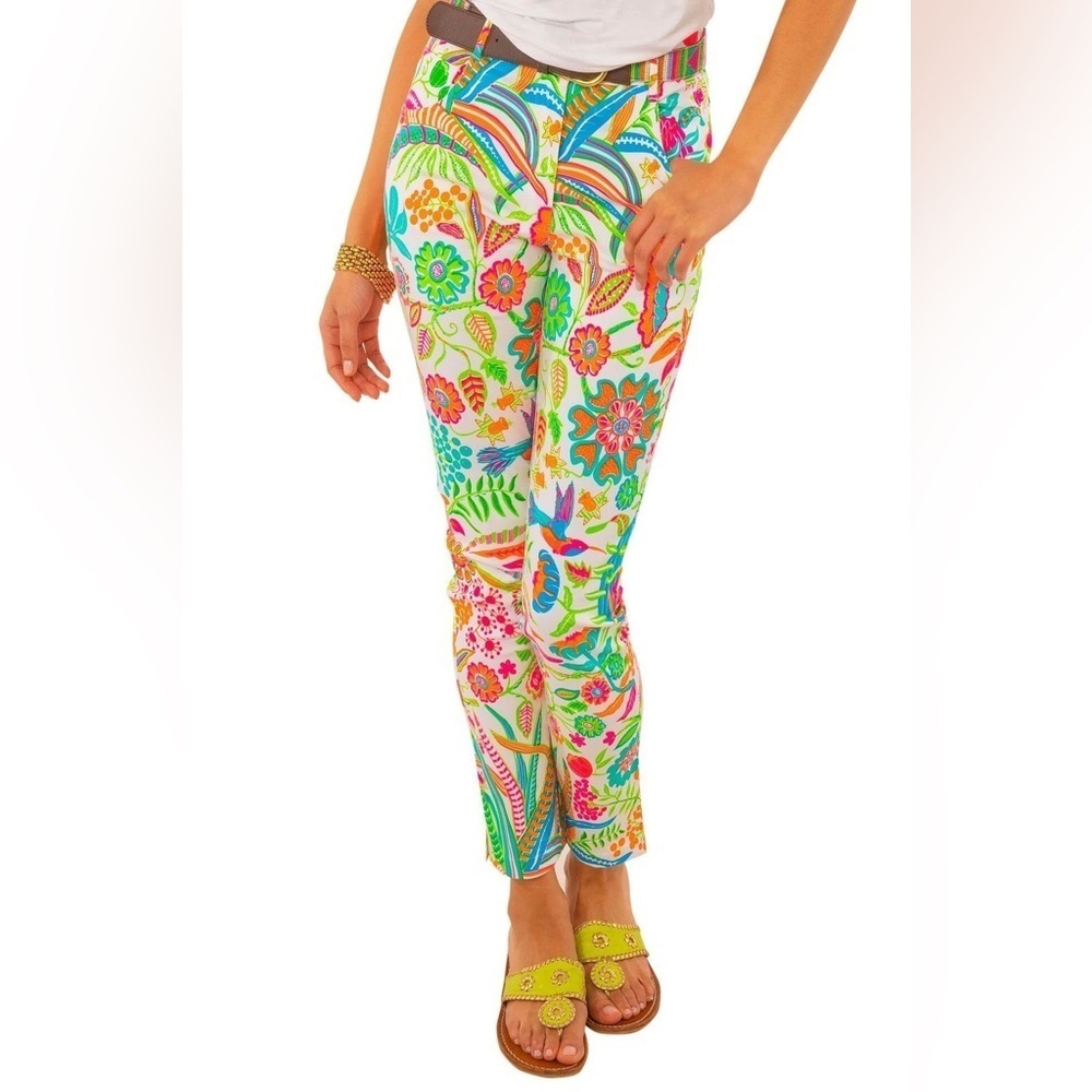 NWT Gretchen Scott Gripe Less Stretch Jeans Animal Kingdom Colorful Size 0/2 - Picture 10 of 13
